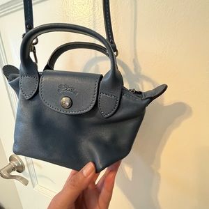 Navy blue longchamp mini.